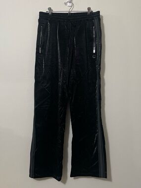 boohooMAN Faux Croc Leather Track Pants XL Embroidered Moon Cyber Side Stripe